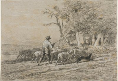 Herden och hans hjord av Charles Emile Jacque