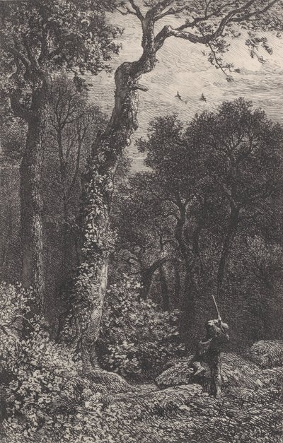 Att skjuta en skogstupp, 1864. av Charles Emile Jacque