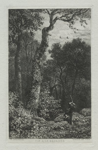 Att skjuta skogssnäppan. av Charles Emile Jacque