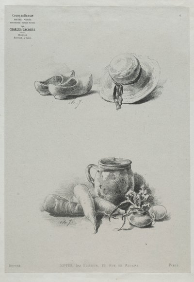 Fortfarande liv av Charles Emile Jacque