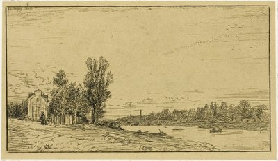 En flods stränder av Charles Emile Jacque