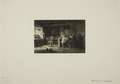 Hovslagarens butik av Charles Emile Jacque