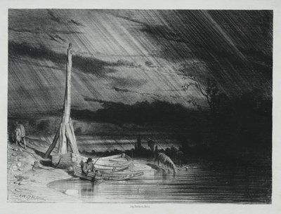 Fiskaren, regnigt väder av Charles Emile Jacque