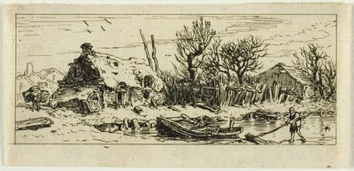 The Frozen Pond, liten tallrik av Charles Emile Jacque