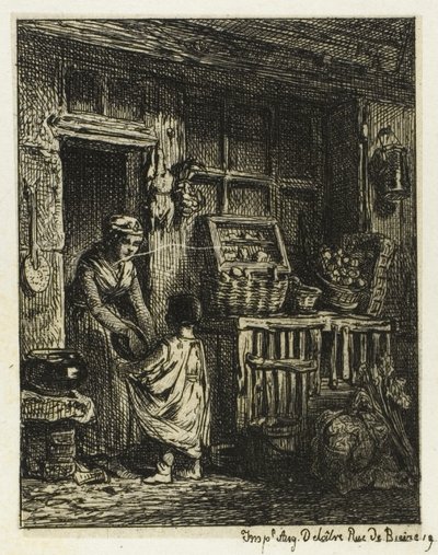 Frukthandlaren och barnet av Charles Emile Jacque