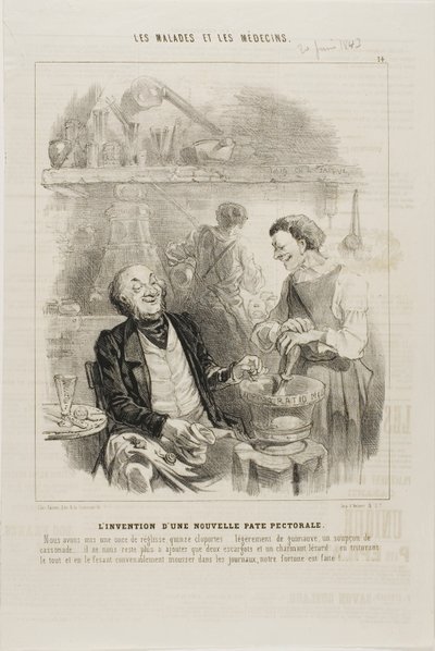 Uppfinningen av ett nytt bröstelixir (skylt 14) av Charles Emile Jacque