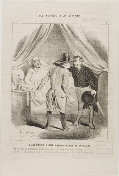 Nöjet med en läkarkonsultation (plansch 11) av Charles Emile Jacque