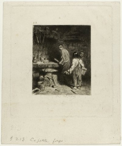 Den lilla smedjan av Charles Emile Jacque