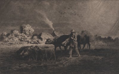 Stormen, 1865. av Charles Emile Jacque