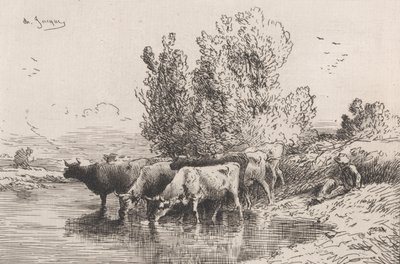 Tråget, 1864. av Charles Emile Jacque