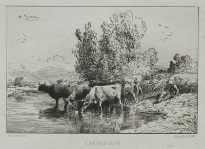Bevattningsplatsen av Charles Emile Jacque