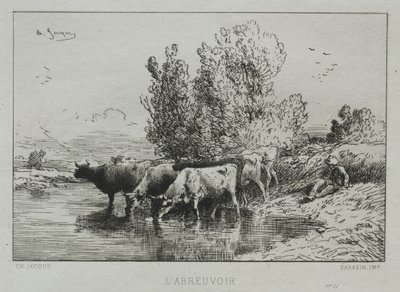 Bevattningsplatsen. av Charles Emile Jacque