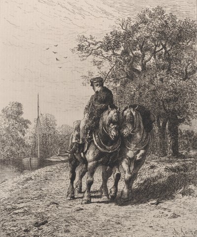 Towpath, 1864. av Charles Emile Jacque