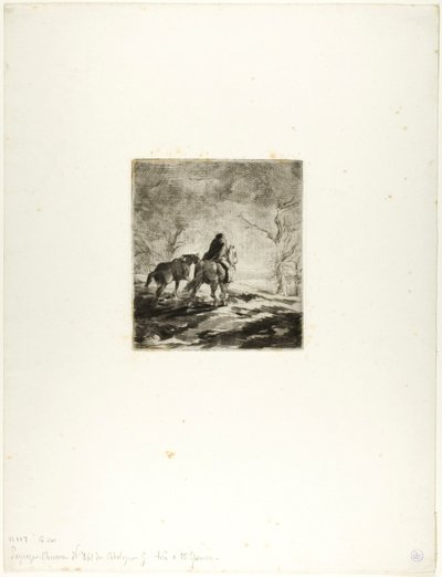 Resenär till häst av Charles Emile Jacque