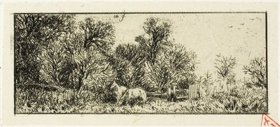 Två hästar i skogen av Charles Emile Jacque