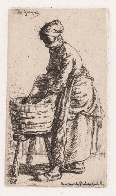 Tvätterska av Charles Emile Jacque