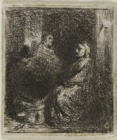 Kvinna som säljer stekt mat av Charles Emile Jacque