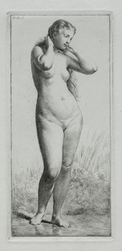Ung kvinna som badar av Charles Emile Jacque