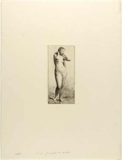 Ung kvinna som badar av Charles Emile Jacque