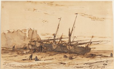 Étretat, 1854. av Charles Emile Jacque