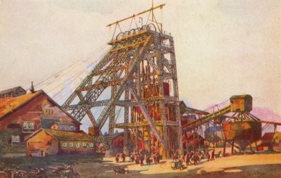 Huvudbonad från en guldgruva i Johannesburg (färglitografi) av Charles Ernest Peers