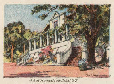 Sydafrika: Tokai Homestead: Tokai Homestead, Tokai, CP (färglitografi) av Charles Ernest Peers