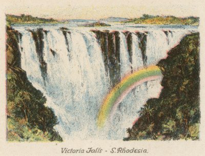 Sydafrika: Victoriafallen, Sydrhodesia (färglitografi) av Charles Ernest Peers