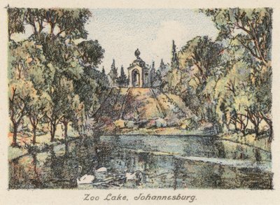 Sydafrika: Zoo Lake, Johannesburg (färglitografi) av Charles Ernest Peers
