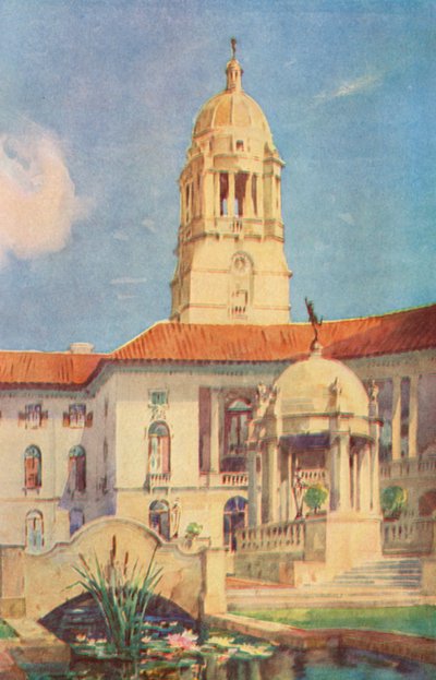 Union Building, Pretoria, Amphitheatre (färglitografi) av Charles Ernest Peers