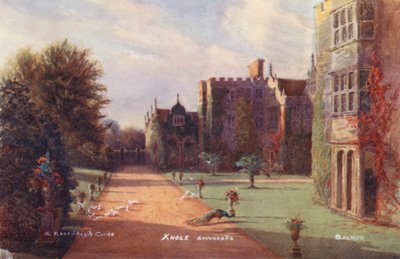 Knole House: Södra framsidan, mot väster (färglitografi) av Charles Essenhigh Corke
