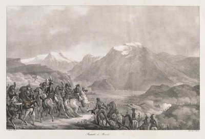 Slaget vid Rivoli, tidigt 1800-tal (litho) av Charles Etienne Pierre Motte