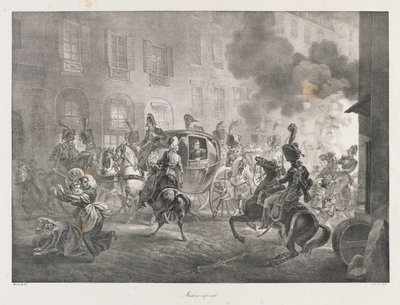 Infernal Machine, tidigt 1800-tal (litho) av Charles Etienne Pierre Motte