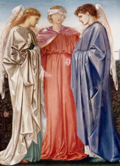 "Faith, Hope and Charity" Målning av Charles Fairfax Murray (1849-1919) (prerafaelit) Privat samling av Charles Fairfax Murray