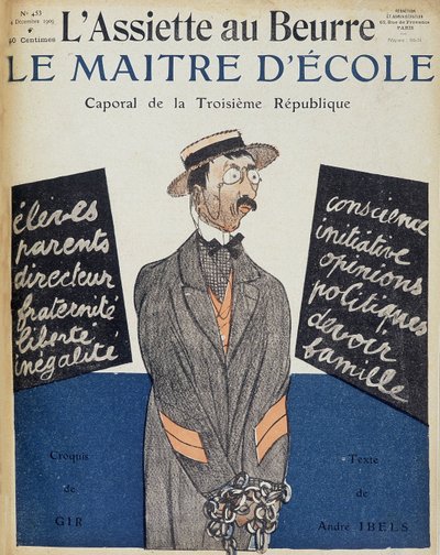 Skolmästaren, korpralen i tredje republiken, illustration av Charles Gir (1883 - 1941) - i "" L