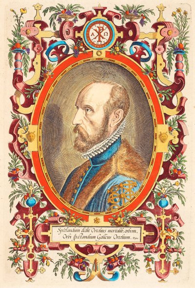 Porträtt av Abraham Ortelius 1527-1598 Från: The Theatre of the World, 1579 av Charles Fenderich