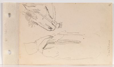 Studie av en Yankton-indian och en häst (blad 18 recto) av Charles Ferdinand Wimar