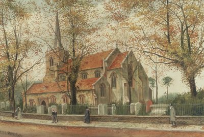 Vy över St Marys Church, Stoke Newington av Charles Francis