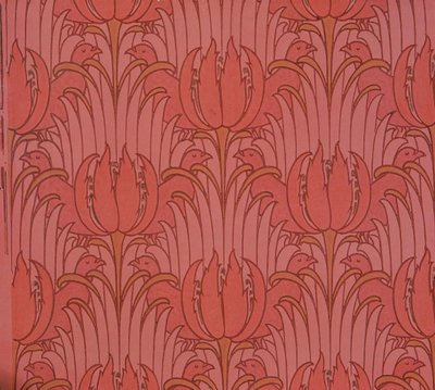 Tapet designad av Voysey, viktoriansk av Charles Francis Annesley Voysey