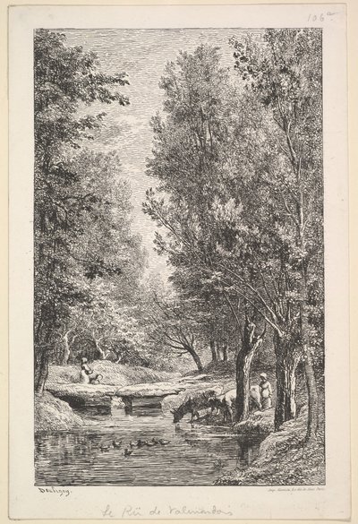 En ström i Mondoisdalen, 1835-78. av Charles Francois Daubigny