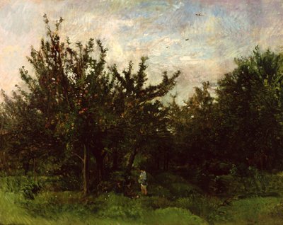 En äppelträdgård av Charles Francois Daubigny