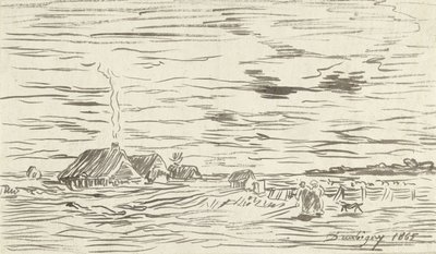 Bondgårdar i slätt mark av Charles Francois Daubigny