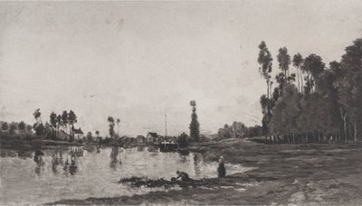 Vid floden, 1865. av Charles Francois Daubigny