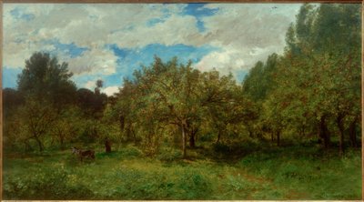 C.F.Daubigny, fransk fruktträdgård vid skördetid av Charles Francois Daubigny