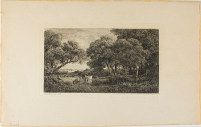 Boskap vid en pool av Charles Francois Daubigny
