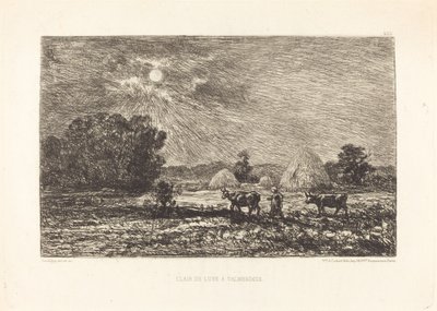 Moonlight at Valmondois (Moonlight at Valmondois) av Charles Francois Daubigny
