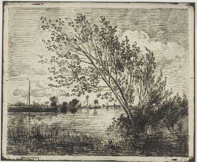 Klump av alrträd av Charles Francois Daubigny