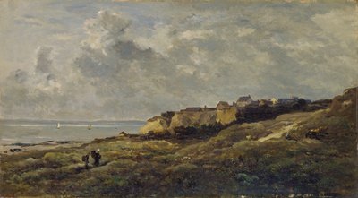 Kustlandskap i Normandie (Villerville-sur-Mer) av Charles Francois Daubigny