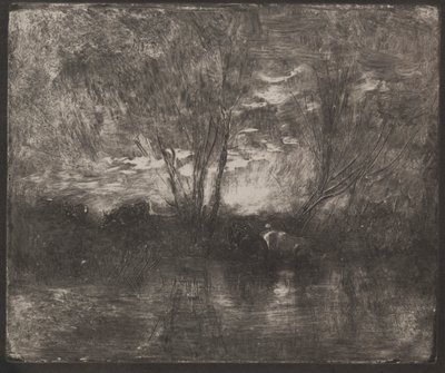 Kor på en vattningsplats av Charles Francois Daubigny