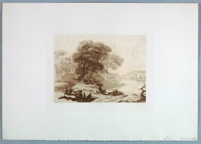 Teckning, Landskap (efter Claude Lorraine), 1849 av Charles Francois Daubigny