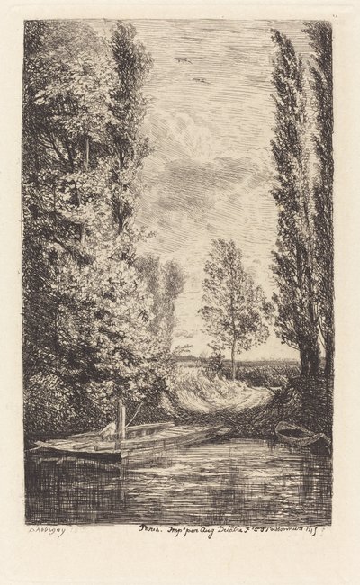 Färja (Le Bac) av Charles Francois Daubigny